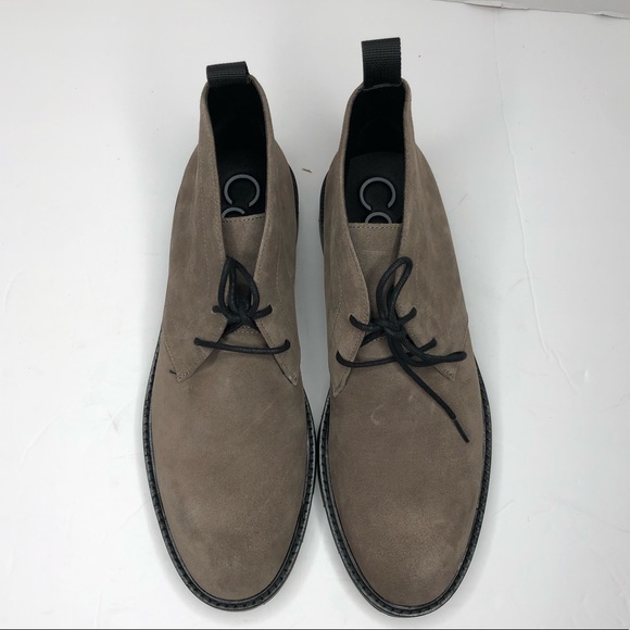 Calvin Klein Mens Ultan Suede Tan Chukka Boot - Picture 3 of 8